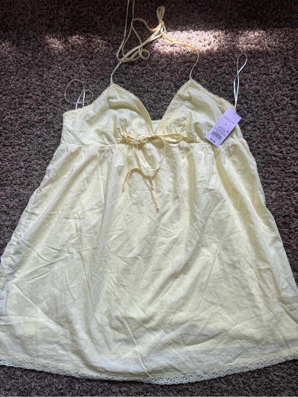 Lace-Trim Yellow Slumber Chemise - Women's Intimates